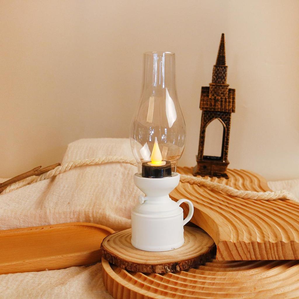 Vintage LED Candle Lamp: Retro Kerosene Design for Home Decor and Cozy Ambiance