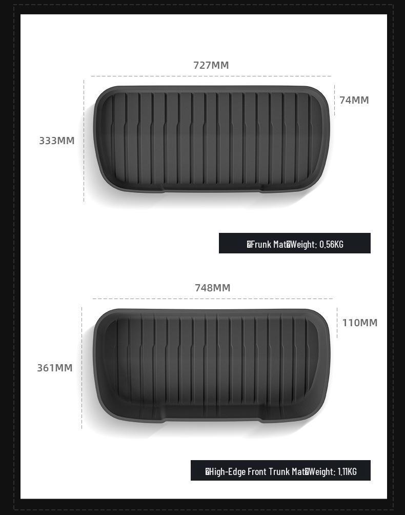 Compatible Tesla Model Y 2025 TPE Floor and Trunk Mats for Left/Right-Hand Drive Vehicles