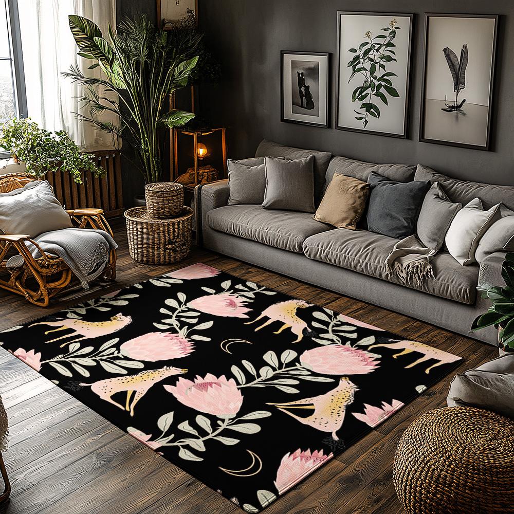 

Cute Fox Area Rug Woodland Animal Floor Mat Forest Home Decor Soft Non-Slip Carpet Cozy Living Room Rug Unique Pet Lover Gift Ch 50cmx80cm