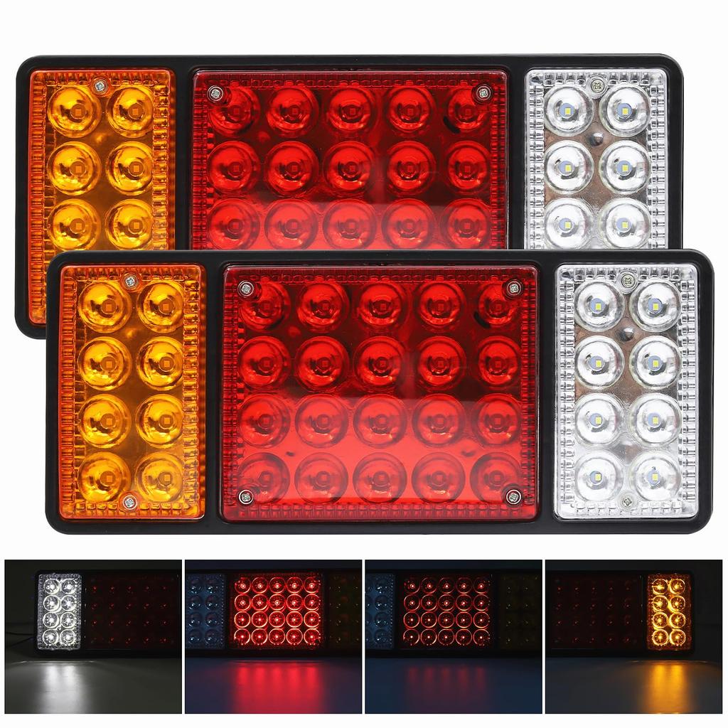 Biqing 36 LED Trailer Rear Tail Lights LED Rear Brake Light Car Stop Indicator Reverse Lamp for Truck Trailer Tractor Caravan Van (2pcs)