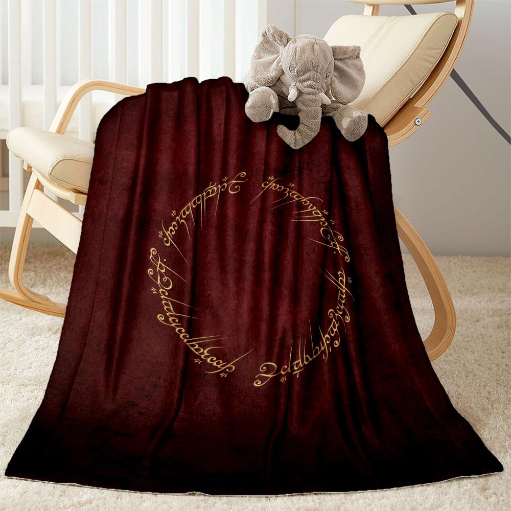 Lord Of The Rings Symbol Flannel Blanket-Soft and Suitable for Sofas,Beds,Offices,Travel,All Seasons,Great Gift for Holidays and Birthdays.