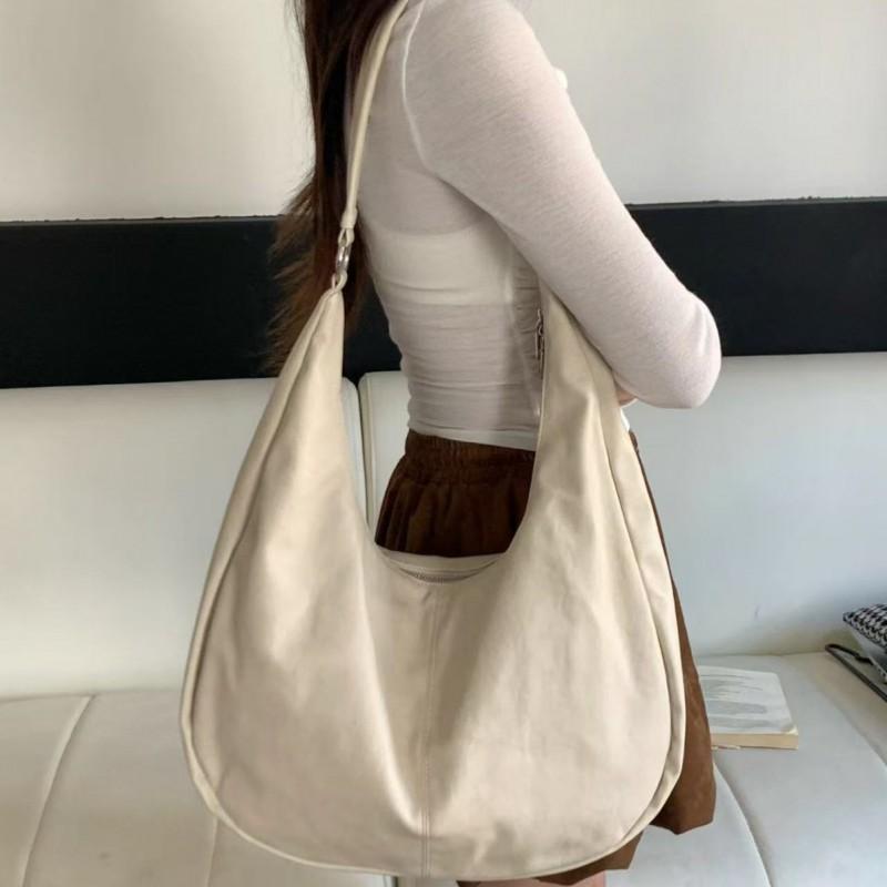 Soft Suede Tote Bag Women Large Capacity Crossbody Shoulder Vintage Korean Style Minimalist Daily Use