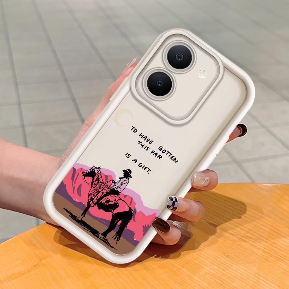 

Мягкий силиконовый квадратный чехол с рисунком лестницы для телефона, полное покрытие, противоударный защитный резиновый чехол для камеры для Vivo Vivo Y20S белый