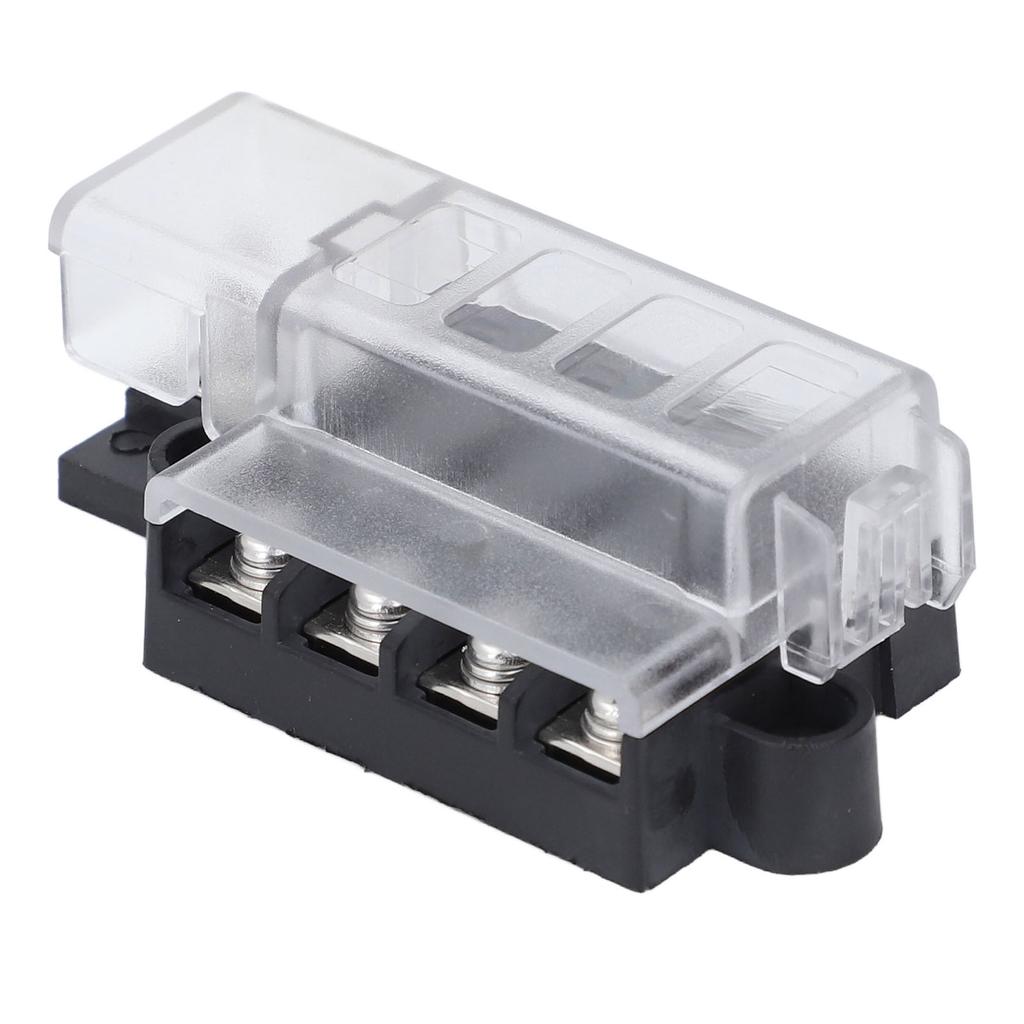 4-fach Flachsicherungskasten 1 Eingang 4 Ausgänge ATC ATO Sicherungshalterbox mit isolierter transparenter Abdeckung 32VDC 100A