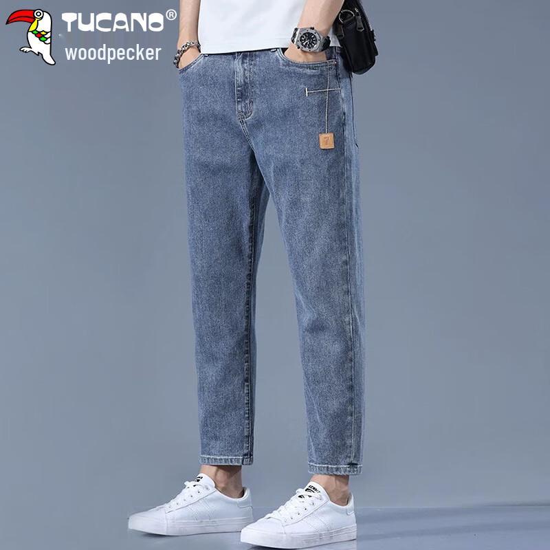 TUCANO Men's Summer Cropped Straight Jeans