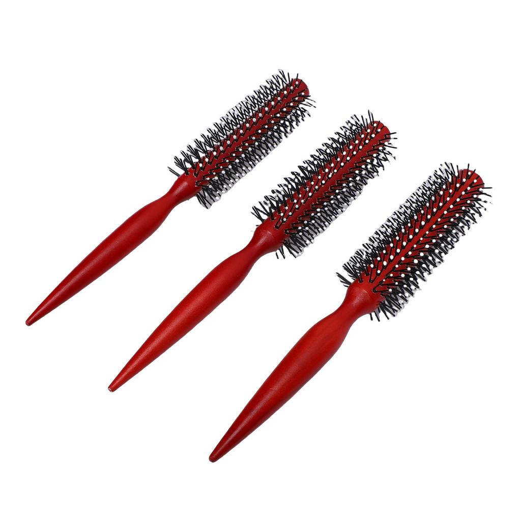 Wooden Round Hair Brush Set 3 Sizes Round Curling Comb with Anti Static Ergonomic Handle for All Hair Types