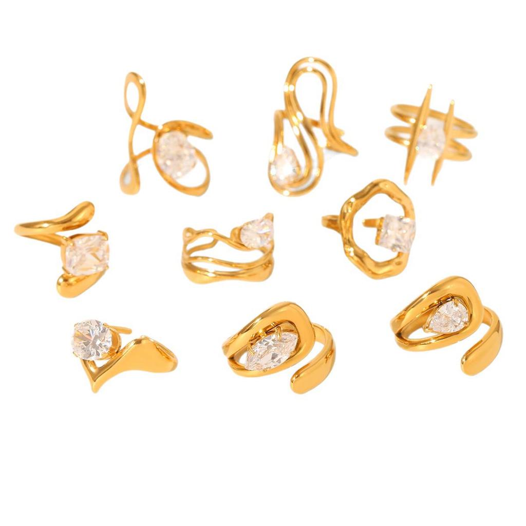 High-End Zircon Stainless Steel Ring Set for Women - Durable & Stylish Titanium Design