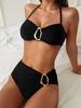 Removable Strap Tie High Waist Sexy Two Piece Bikini Set Elegant Versatile
