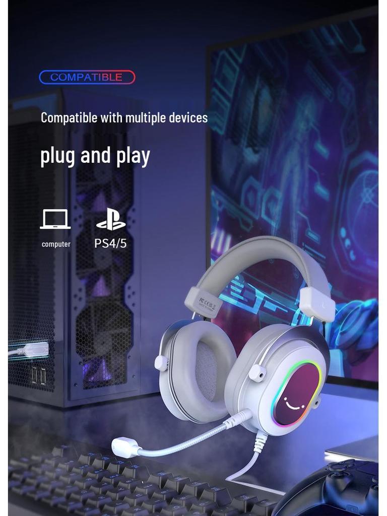 Fifine H6 RGB 7.1 Wired Gaming Headset for PC and Laptop.