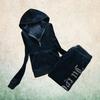 2 Pieces of Women's Outfit Fall Winter Women's Tracksuit Crystal Hoodies and Pant Sets Y2K Velvet Tracksuit