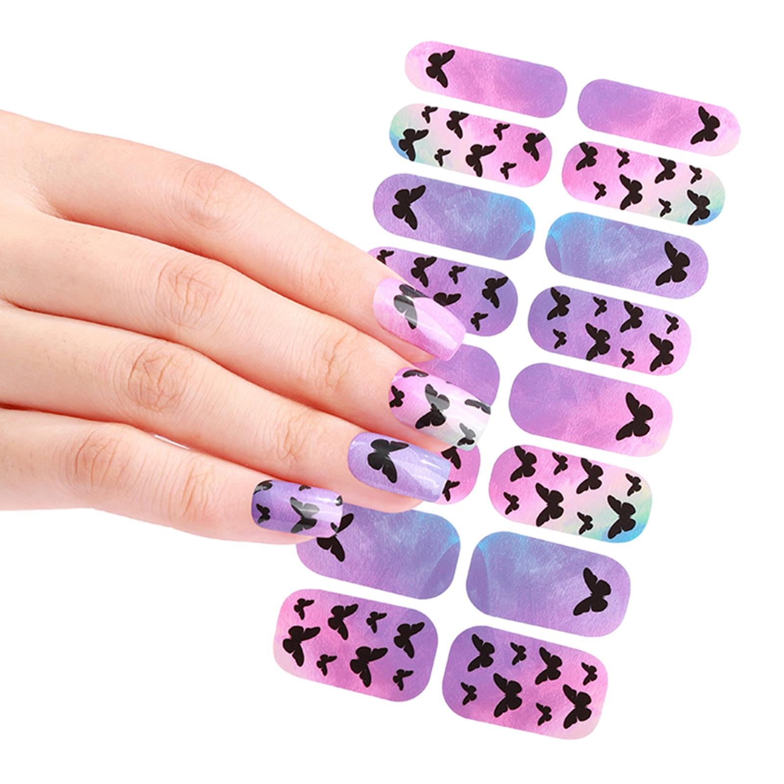 

1 лист полных оберток для ногтей наклейки для ногтей полоски лака наклейки DIY блестящий клей для ногтей наклейки для ногтей для женщин и девочек 5