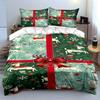 Festive Reindeer and Sleigh Pattern Bedding Set (1 Duvet Cover, 2 Pillowcases, Duvet Not Included)