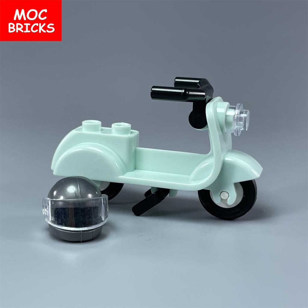 Briques de Construction Moc Non Toxiques Ville Sports Équitation Vélo Trottinette Moto Casque Assemblage Blocs de Construction Compatible Avec 15396C01 Jouets Cadeaux Enfants