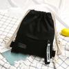 1 Pcs Drawstring Canvas Bag Large Capacity Backpack Student Tutoring Cloth Bag Lightweight And Casual Drawstring Pocket