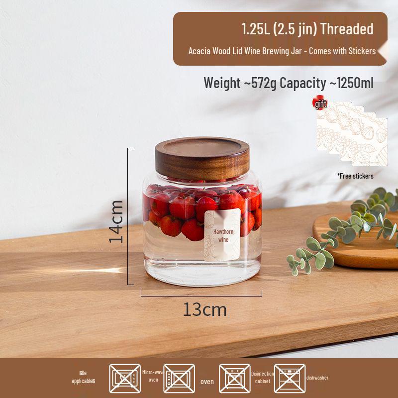 Sparkling Wine Sealed Jar, High Borosilicate Glass Bottle for Home Brewing, Fruit Wines like Lychee, Green Plum, Bayberry.