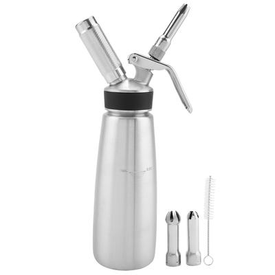 Stainless Steel Whipped Cream Dispenser Foamer with Three Nozzles for Dessert Tools(500ml)
