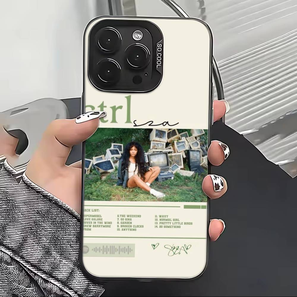 Fashion Singer For S-SZA Phone Case For iPhone 17,16,15,14,13,12,11 Plus,Pro Max,XS,Colorful Silver Black Cover