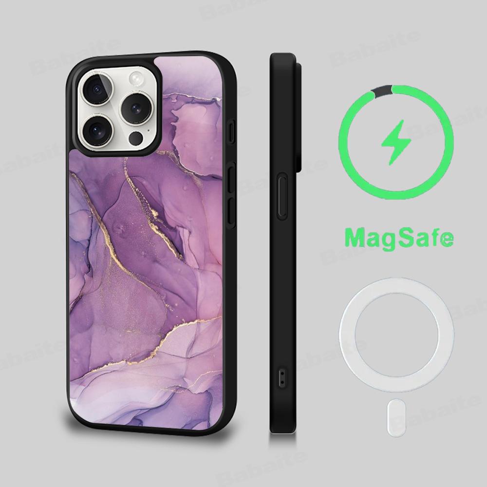 Marble Art Phone Case Magnetic Case For IPhone 16 14 13 12 11 15 Pro Max Plus For Magsafe Wireless Charge Cover