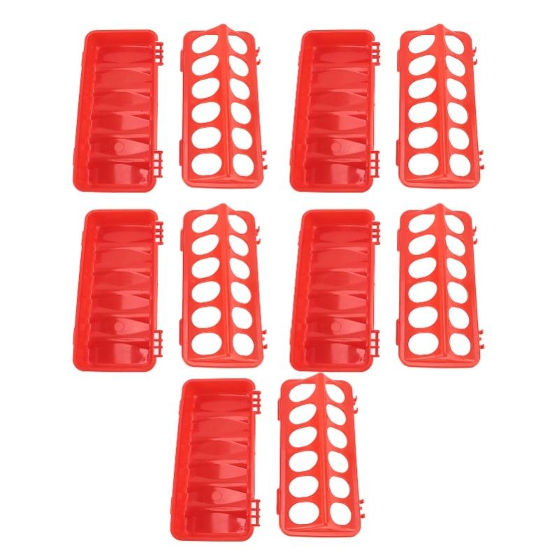 5pcs Flip Top Pigeon Feeder Anti Spill Feeding Tray No Waste No Mess Small Poultry Feeder With Holes For Pigeon Birds Poultry