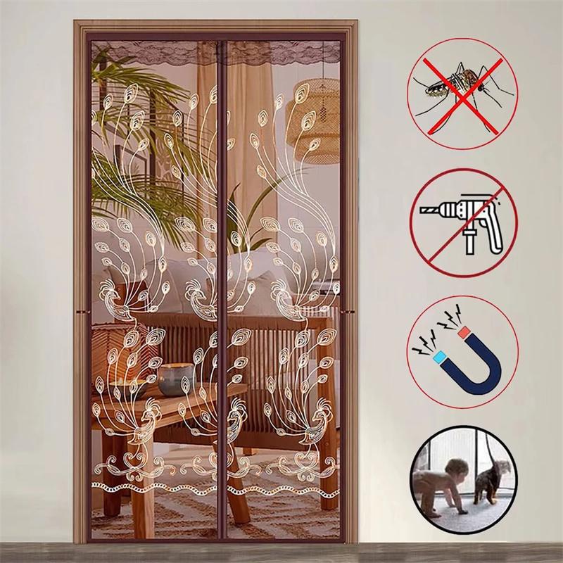 Portable Summer Mosquito-Proof Door Curtain Magnetic Screen Door Punch-Free Partition Door Curtain Mosquito-Proof