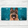 German Shepherd License Plate Frame, Black Aluminum Front Bumper Tag, Rustproof Dog Lover Gift