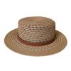 Letter Belt Buckle Breathable Hollow Straw Hat Sunscreen Sunshade Flat Top Top Top Hat Age-reducing Women's Summer Seaside Beach Hat