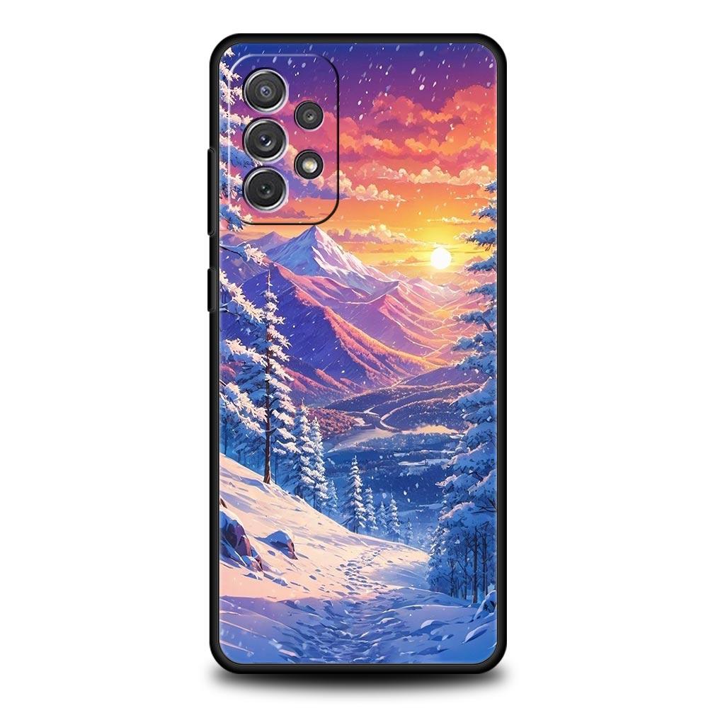 Landscape Winter Light Snow Phone Case For Samsung A15 A13 A51 A71 A41 A31 A21S A03S A05 A35 A55 A23 A25 A33 A53 A73 5G Cover