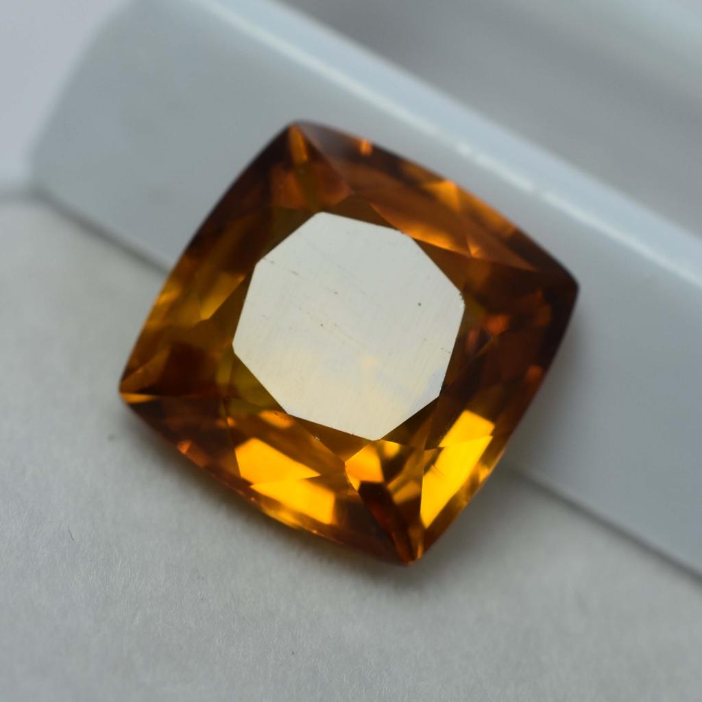 Natural Orange Ceylon Sapphire Square Cushion 8.55 Ct Loose Gemstone