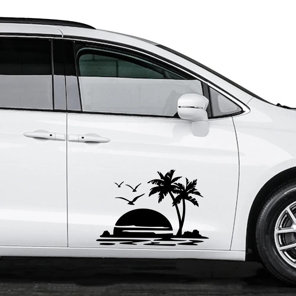 Sunrise Pattern Car Sticker For Ford Chevrolet Toyota Van Vehicles Vinyl Decal Auto Body Tuning Decoration Sticker Accessories