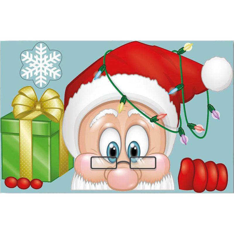 Christmas Window Cling Stickers with Reindeer, Santa Claus, and Snowflakes - Removable and Reusable Static Cling Vinyl for Festive DIY Decoration