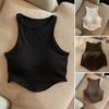 Canottiera imbottita da donna con reggiseno integrato, doppia fodera, collo alto, canottiera da stratificare, magliette basic, aderente, top estivo da uscire