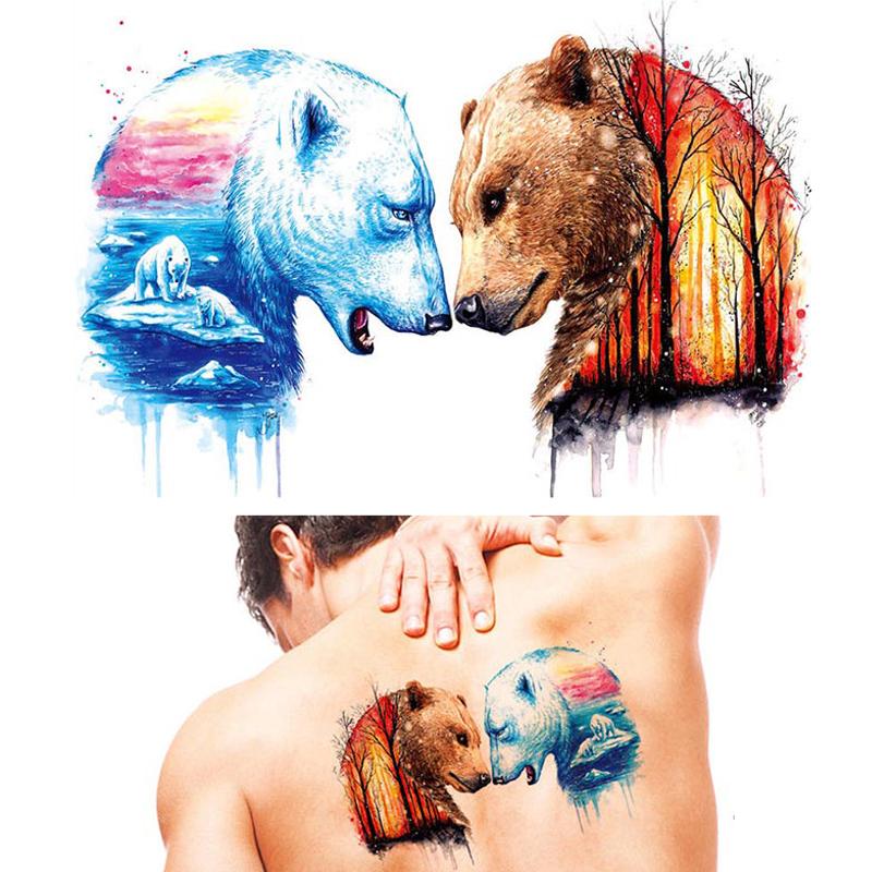 

Пара животных водостойкая татуировка наклейка творческий любовник DIY боди-арт наклейка