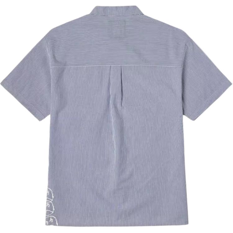 Vans Hickory Stripe Short Sleeve Woven Shirt Blue White Men VN000NM8EF7