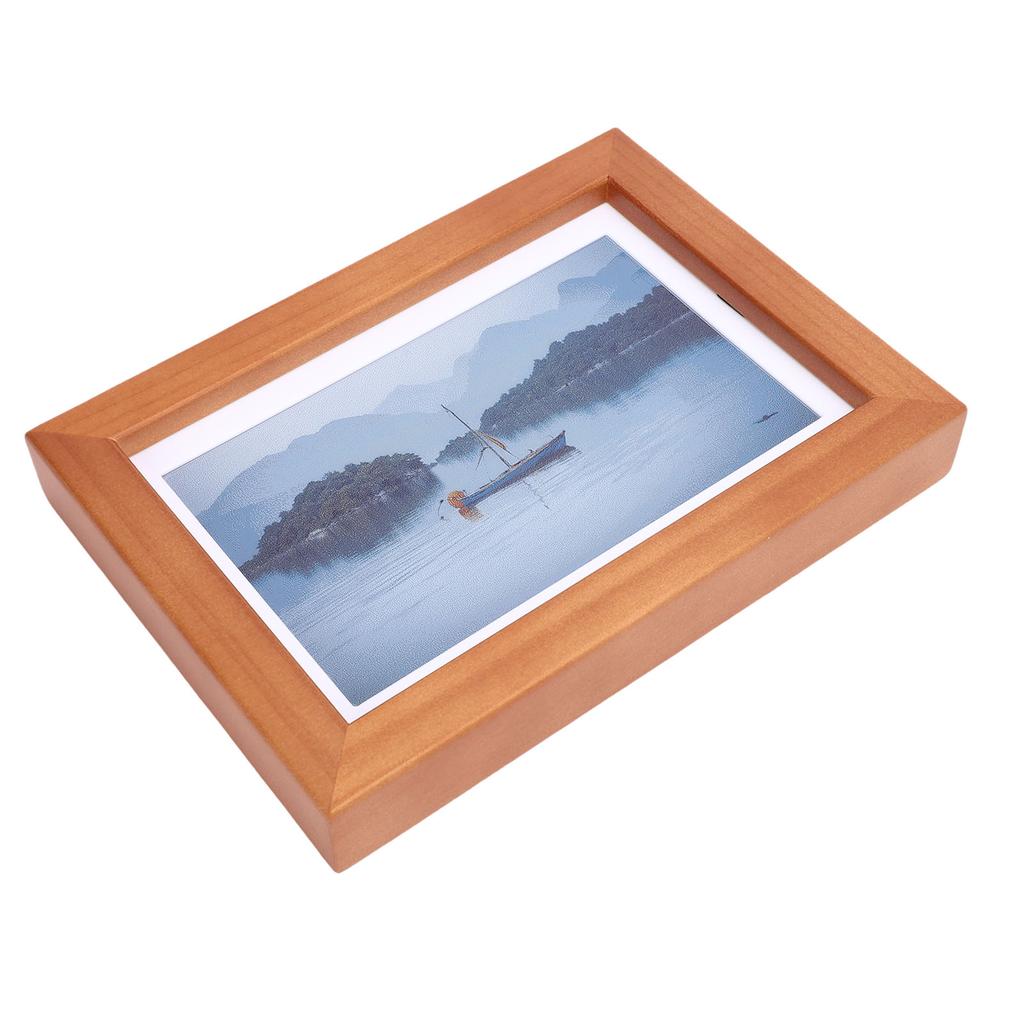 7.3 Inch E Paper Ink Display Photo Frame B Type E6 800x480 Full Color Wooden Electronic Picture Frame for Home