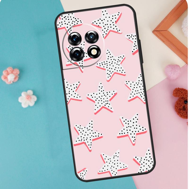 Preppy Stars Lightning Pink Case For OnePlus 12 11 9 10 Pro 9RT 10T 10R 12R OnePlus Nord CE 2 Lite 3 2T N10 N20 Cover
