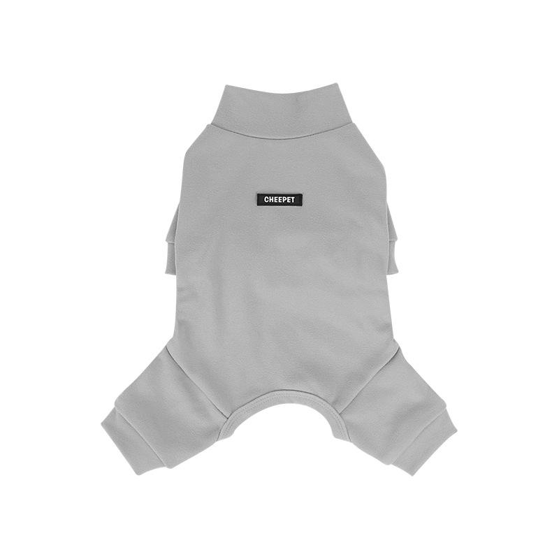 Jesienne i zimowe ubranka dla psa, czteronożny ciepły podkład, średni kołnierz w kontrastowym kolorze, dobra baza, podszyte jednolitym kolorem ubranie wierzchnie