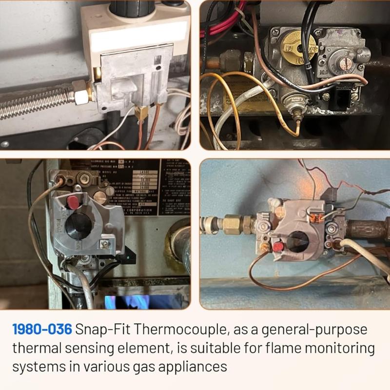 Gas Furnaces Boilers Thermocouple for Robertshaw 1980-036 80504-03 36in Thermostat Control Thermocouple with Accessories