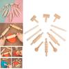 Wooden Pasta Rolling Pin With Textured Surface For Kids Diy Craft And Play