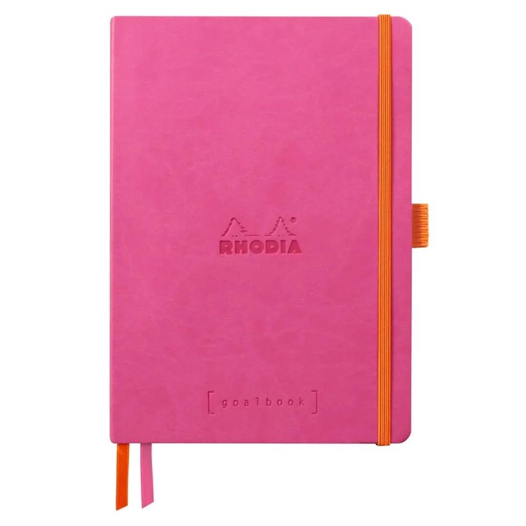 Rhodia Rhodiarama Goal 240 Dotted Italian Leather Fuchsia Pink Book, A5, Pages, Grid, Cover, (CF117809)