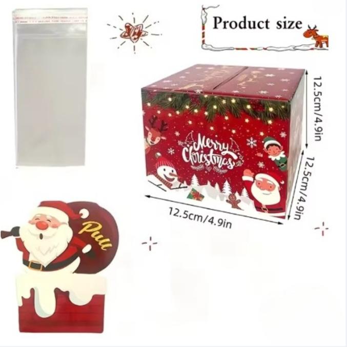 Christmas Money Pull-Out Gift Box Red Christmas Surprise Money Box Kids Adults Favors Gifts Fun Surprise Cash Holder Cash Box