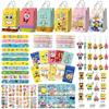 96 Pcs SpongeBob Birthday Party Favors-SpongeBob Party Favors Bags Keychain Stickers Slap Bands Etc SpongeBob Party Supplies