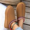 Fashion 2025 NEW Women's Thick Bottom Slippers Winter Warm Fleece Cotton Shoes Indoor Outdoor Wear Comfortable Flat boot