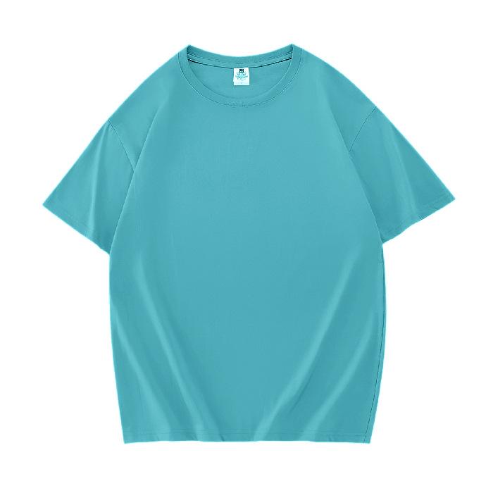 Unisex 200g Pure Cotton Drop-Shoulder T-Shirt, Short-Sleeve, Blank Design, Ribbed Collar, Back-Buttoned, Ideal for Class Uniforms, High Quality.