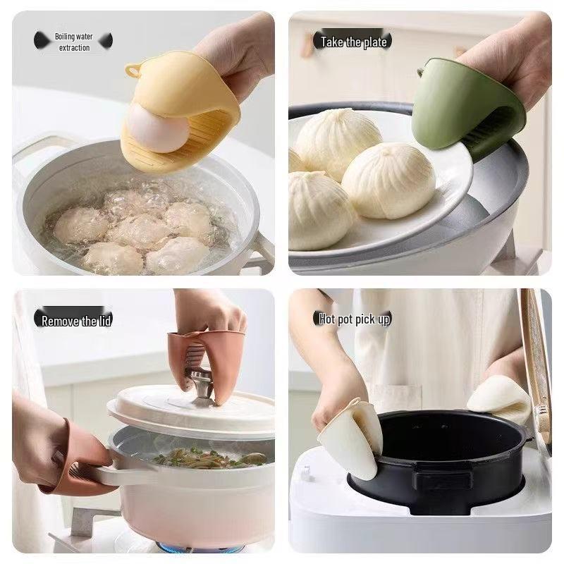Silicone Heat-Resistant Anti-Scald Casserole Clip Gloves for Baking and Microwave Use