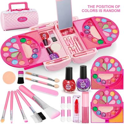 Kit Trucco per Bambine, 60 Pezzi Giocattoli Principessa per Bambine Trucco Cosmetico Bellezza Gioco di Finzione Reale Lavabile, Non Tossico