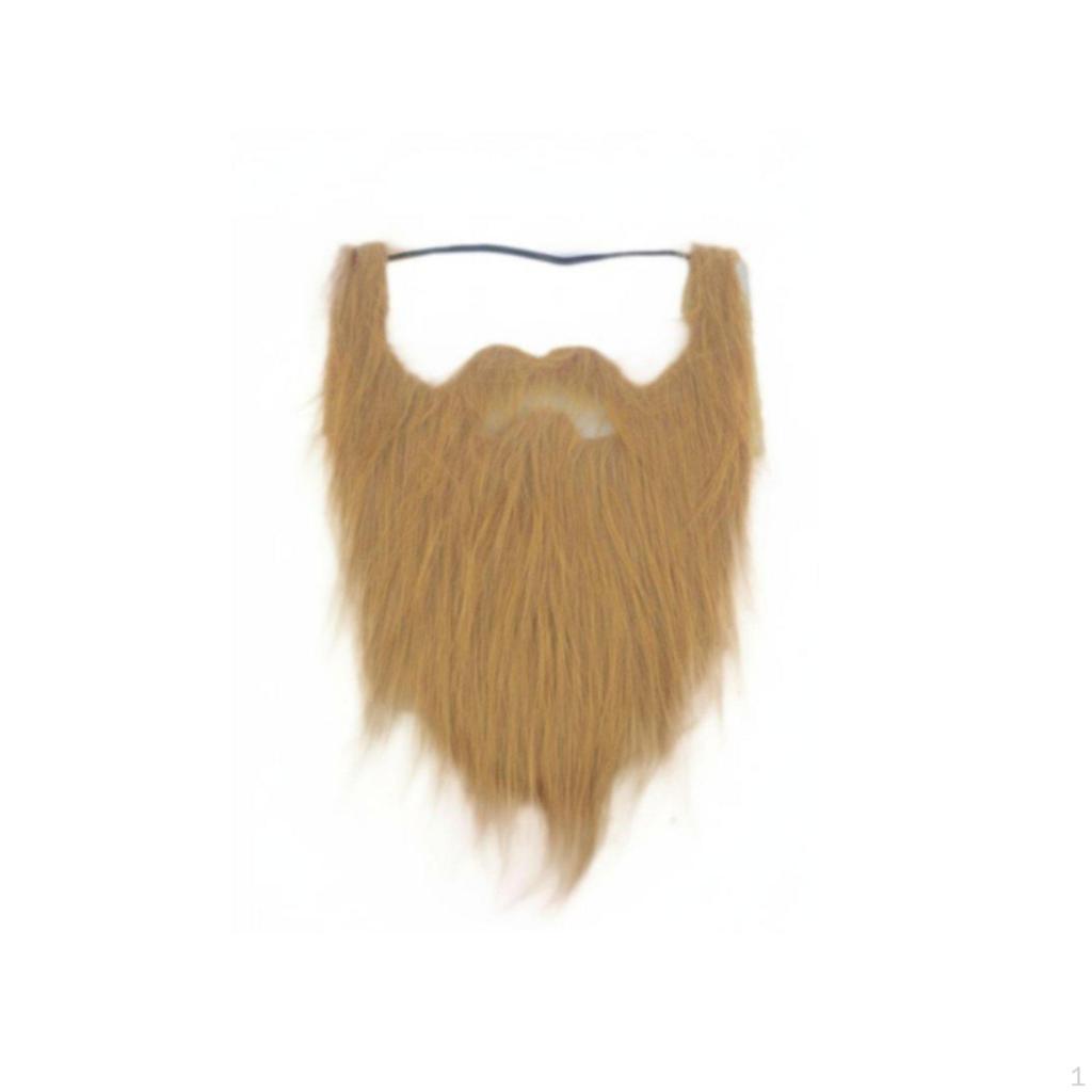 Fake Beard Realistic Look Costume Mustache and Elastic Strap for Actors,