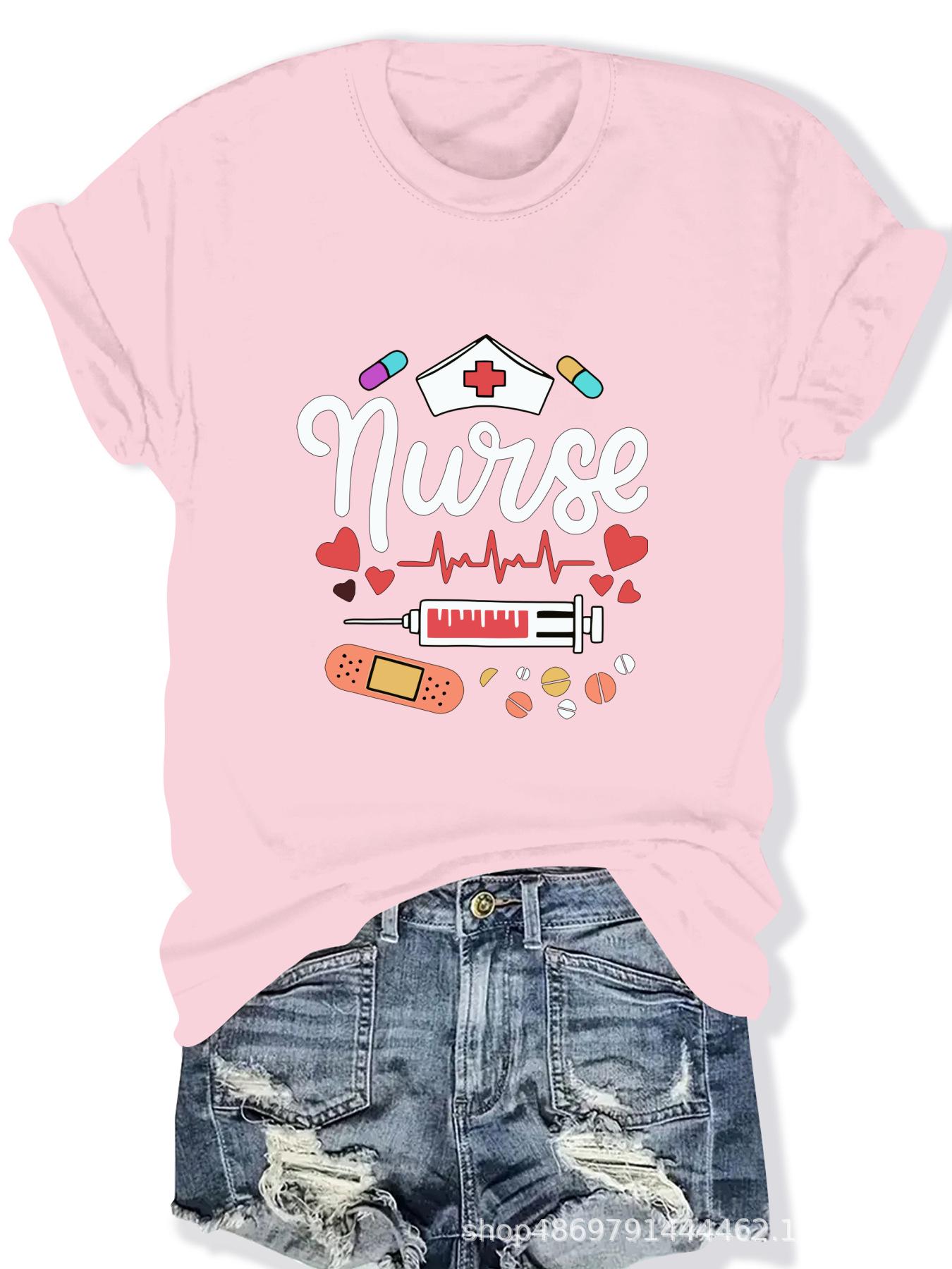 

Women s Cross-Border Fashion Round Neck T-Shirt Double Extra Large розовый