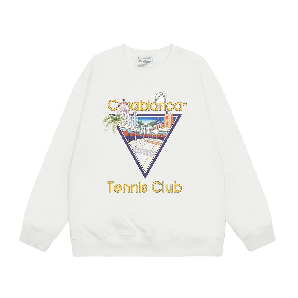 Grenzüberschreitende trendige Marke Casablanca Casablanca Buchstabe gemaltes Print 380g Herren- und Damen- Rundhals-Pullover