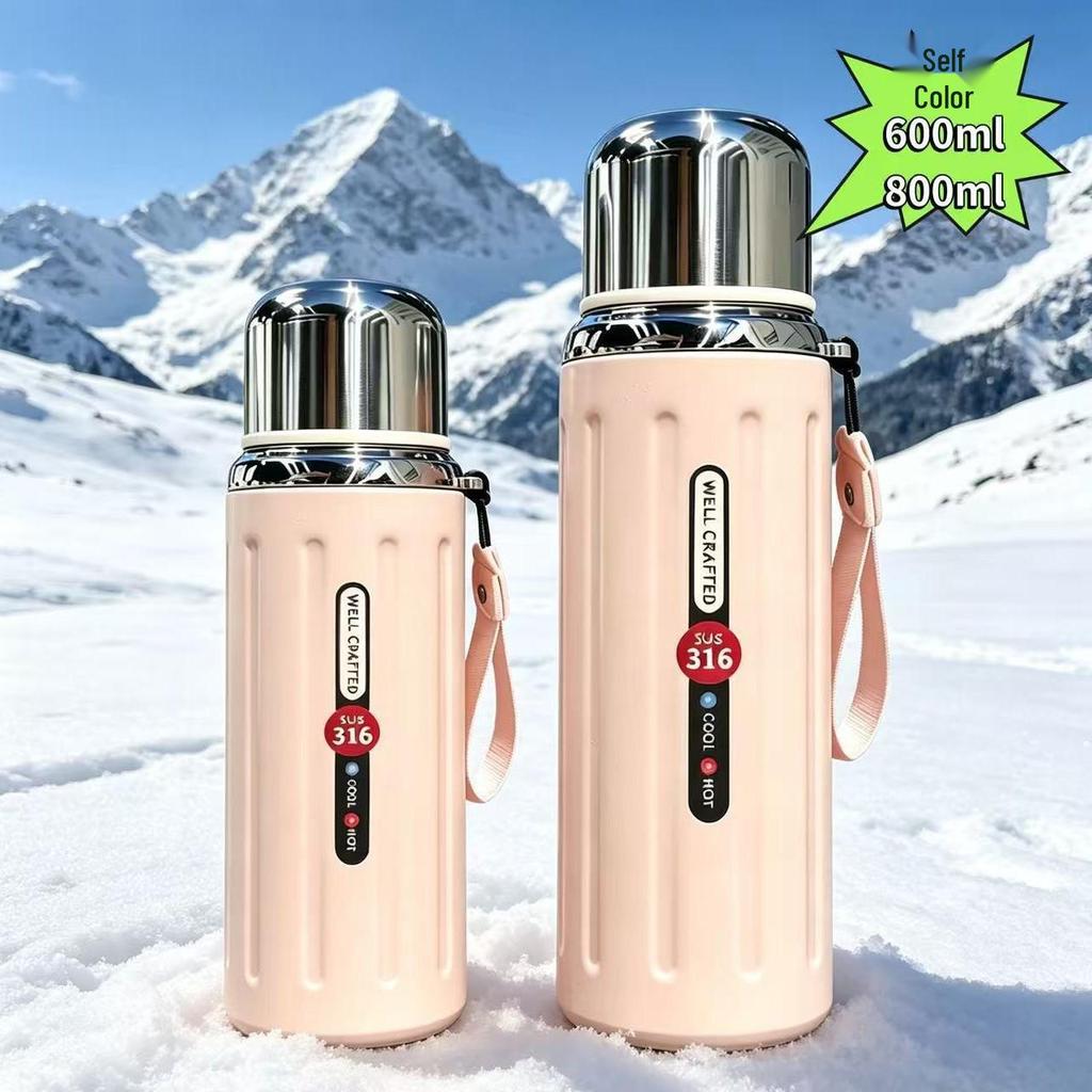 2026 Macaron Stainless Steel Thermos Cup with Steel Lid, High Appearance, Large Capacity, Portable for Commute
