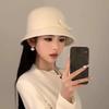 Black Bucket Hat Autumn Winter French Temperament Keeping Warm Bow Bucket Hat For Women